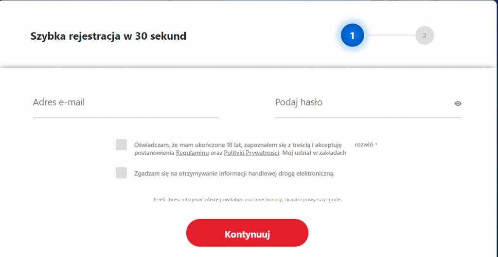 ETOTO rejestracja krok 1