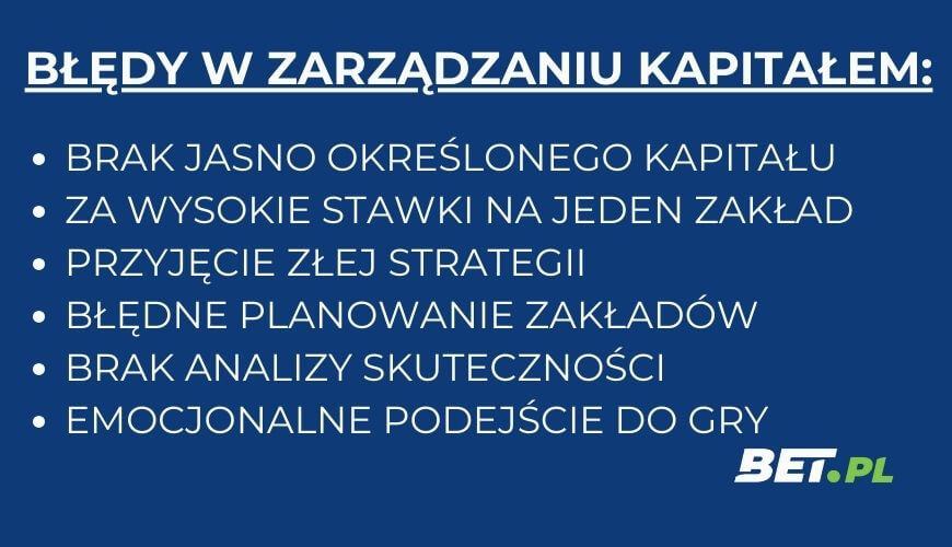 Błędy w zarządzaniu kapitałem w bukmacherce