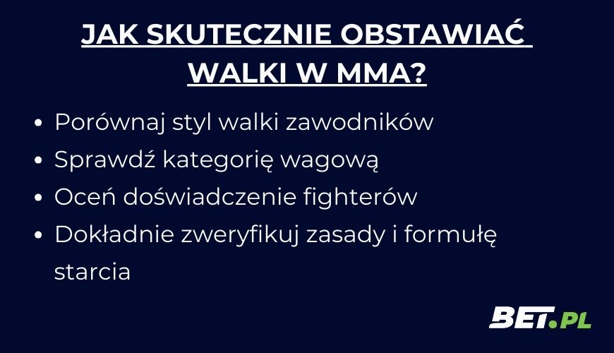 MMA obstawianie porady