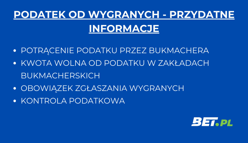 podatek od zakładów bukmacherskich informacje