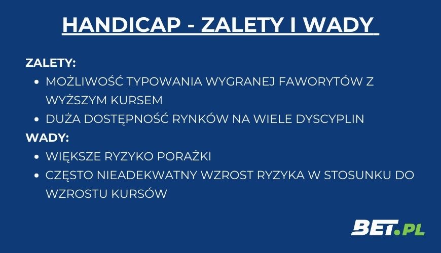 Handicap bukmacherski - zalety i wady