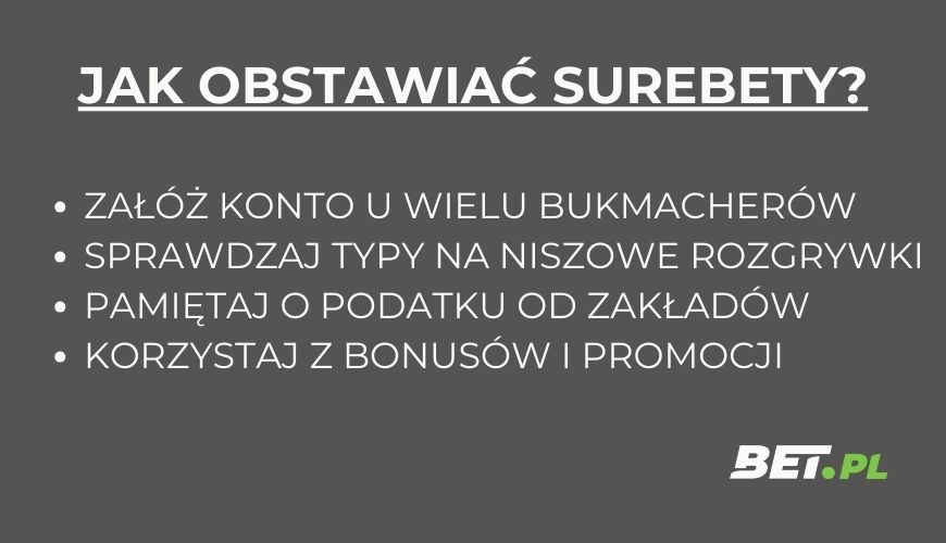 Jak obstawiać surebety?