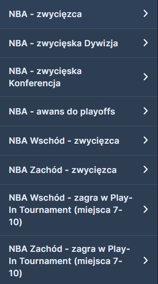 NBA zakłady bukmacherskie sezonowe