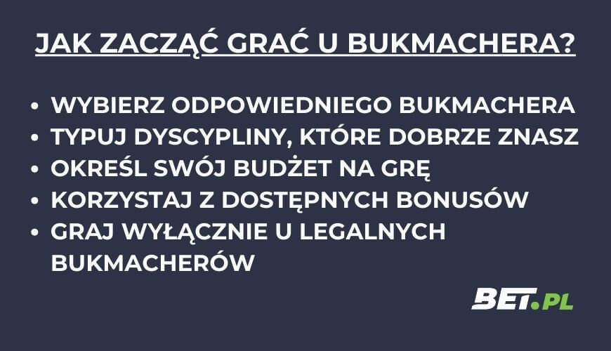 Jak zacząć grać u bukmachera - porady