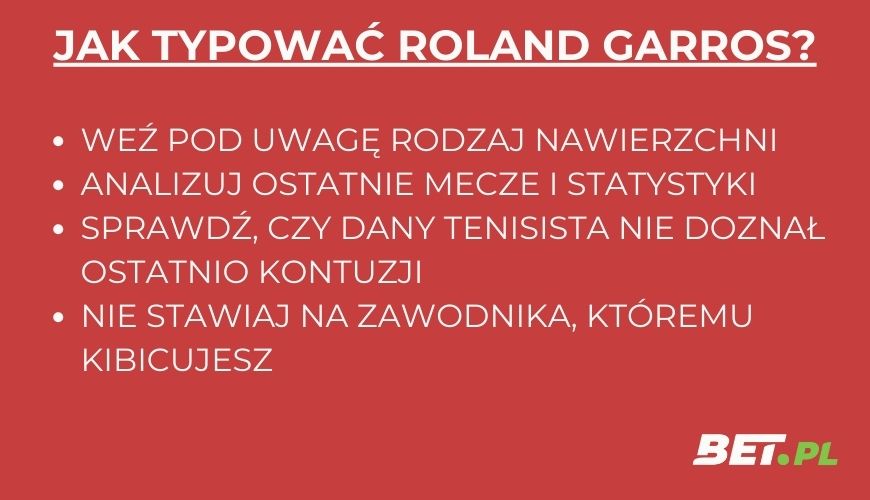 jak obstawiać zakłady roland garros 2025