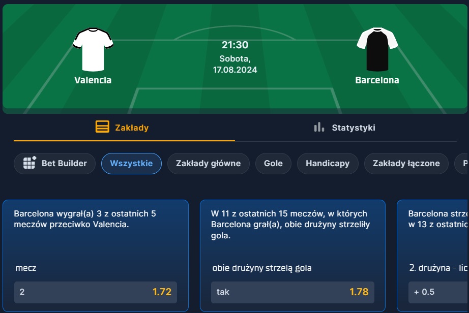 La Liga zakłady bukmacherskie na mecze