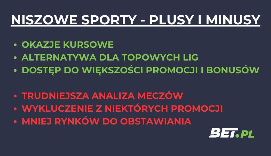 Niszowe sporty u bukmachera - plusy i minusy