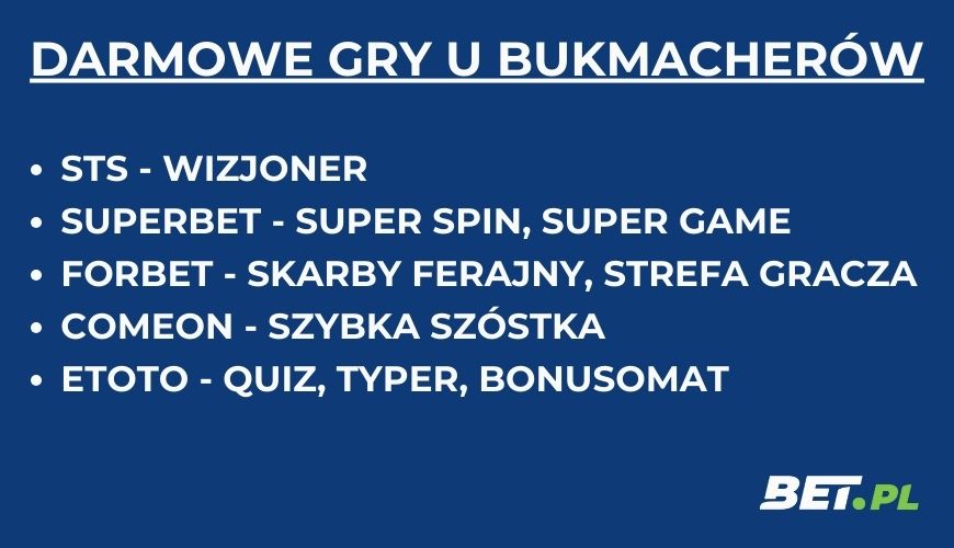 Darmowe gry u bukmacherów