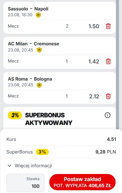 Serie A obstawianie w Superbet