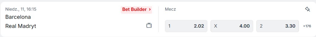 Barcelona - Real kursy bukmacherskie w Superbet