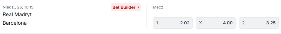 Real Madryt - FC Barcelona kursy bukmacherskie w Superbet
