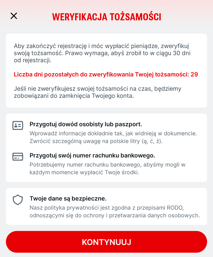 weryfikacja tożsamości w superbet po rejestracji z kodem