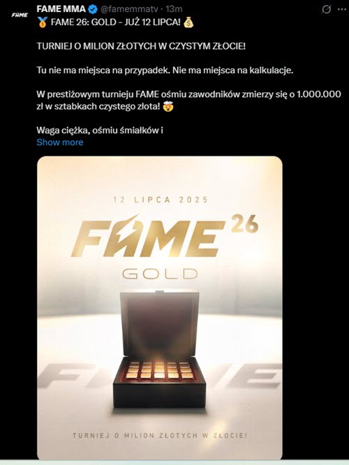 fame mma 26: gold screen z X z federacji MMA