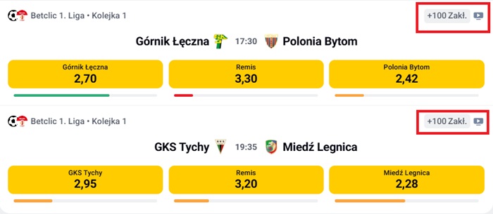 oglądanie betclic 1. liga