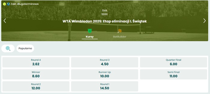 wimbledon 2025 typy i kursy betfan eliminacja Igi Świątek
