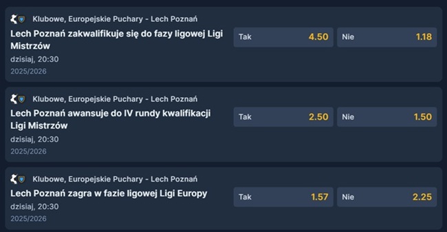 lech poznań liga mistrzów szanse na awans według sts