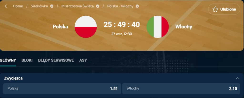 Polska - Włochy typy i kursy