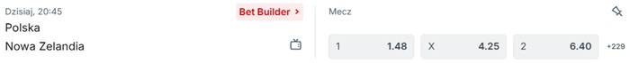 Polska - Nowa Zelandia kursy bukmacherskie w Superbet