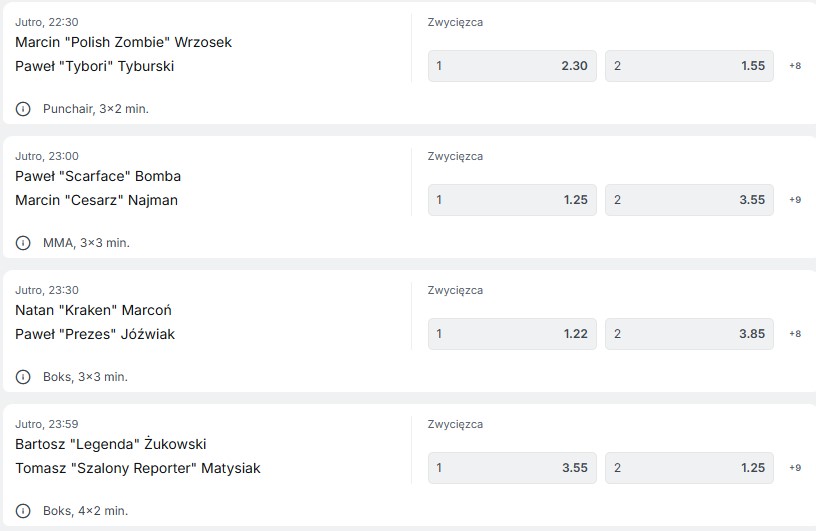 Fame MMA kursy bukmacherskie w Superbet