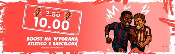 boost 10.00 na wygraną Atletico z Barceloną w Betfanie