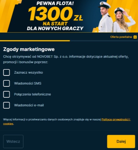 admiralbet zgody marketingowe