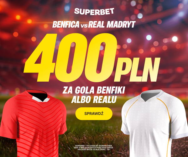 Benfica - Real 400 zł za gola Realu w meczu Ligi Mistrzów