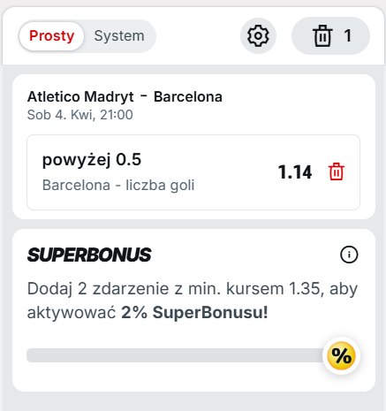 Atletico - Barcelona: kupon w akcji specjalnej Superbet