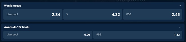 liverpool - psg typy i kursy