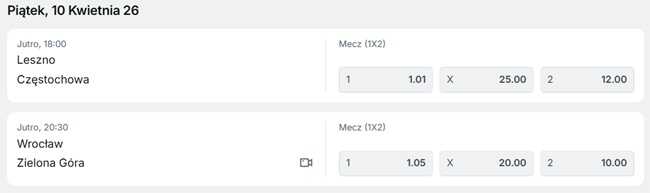 pge ekstraliga typy i kursy na 1. rundę w superbet